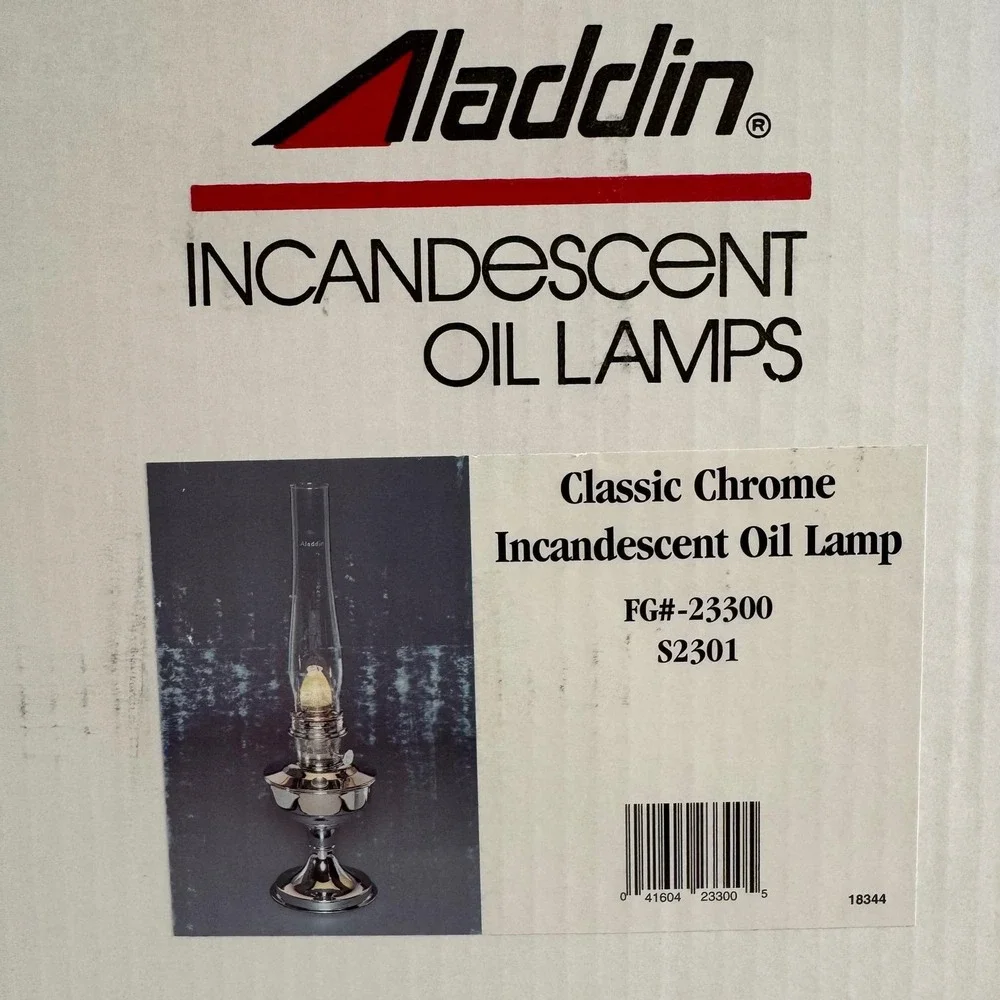 Aladdin Classic Chrome Incandescent Oil Lamp S2301 FG#-23300 NOS